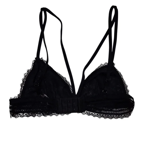EUC Victoria's Secret Black Sz. S Unlined No Underwire Mesh/Lace Bra - Picture 4 of 7